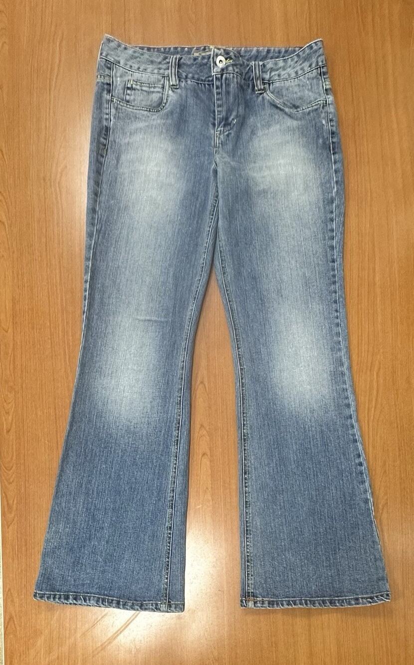 VTG Mudd Jeans Women's Size 11 34x30" Blue Stretch Flared Bell Bottoms Denim Y2K